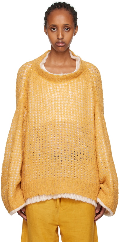 Photo: AIREI Yellow Layered Sweater