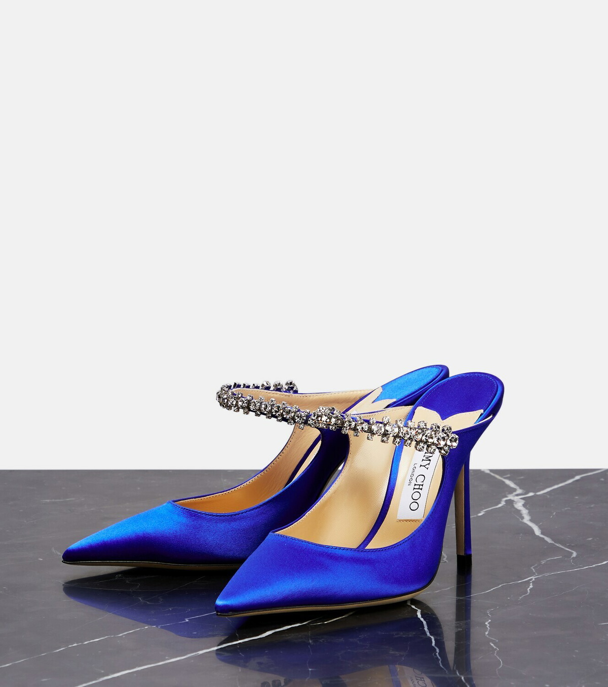 Jimmy Choo - Bing 100 embellished satin mules Jimmy Choo