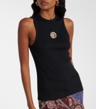Rabanne Embellished cotton-blend tank top