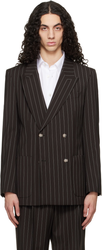Photo: BOSS Brown Relaxed-Fit Virgin Wool Blazer