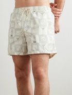Loro Piana - Daneu Straight-Leg Mid-Length Printed Swim Shorts - Neutrals