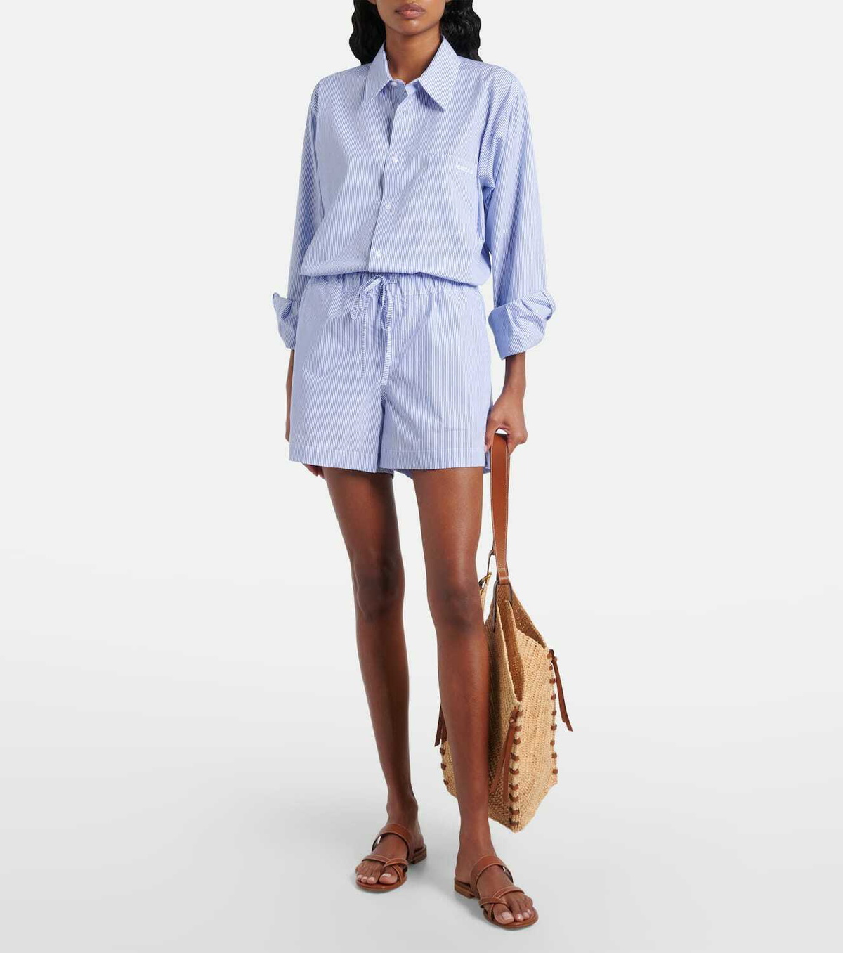 Hunza G Striped cotton poplin shirt