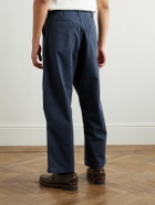OrSlow - Straight-Leg Herringbone Cotton Trousers - Blue