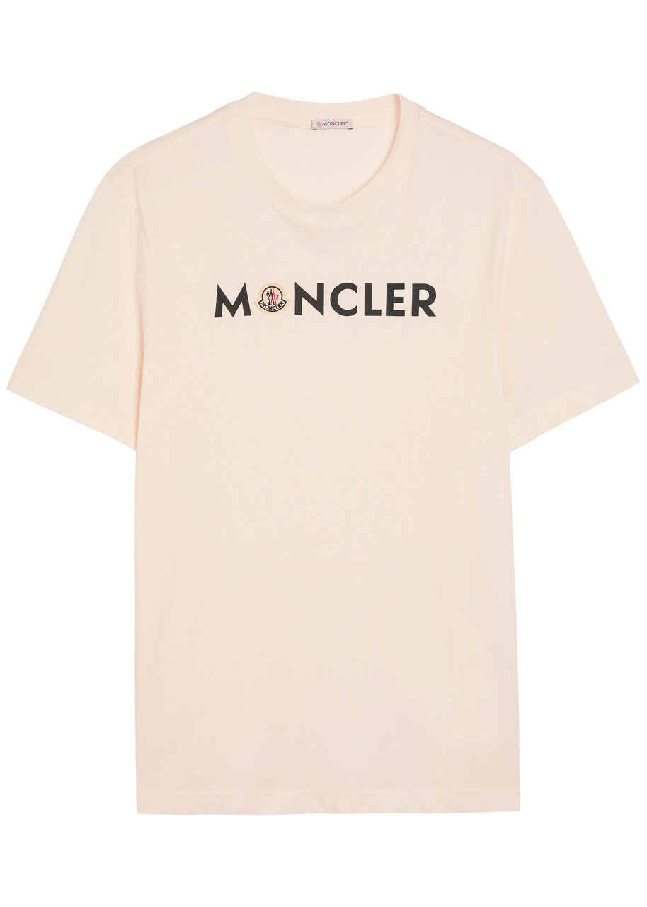Moncler Logo-print Cotton T-shirt Natural