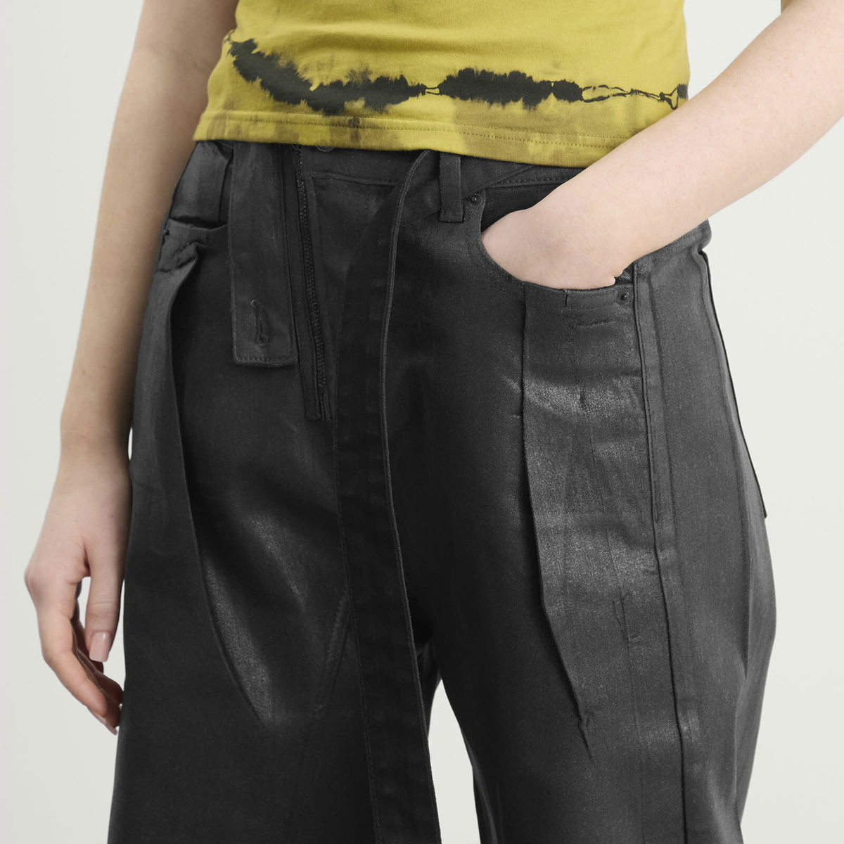 Ottolinger Women's Glazed Baggy Jeans in Black