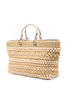 JIMMY CHOO - Bon Bon Beaded Raffia Tote Bag