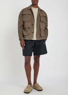 Mki Miyuki Zoku Crinkled Nylon Overshirt Khaki