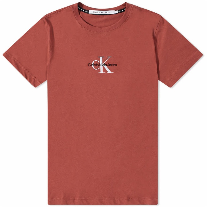 Photo: Calvin Klein Men's Monogram Logo T-Shirt in Terracotta