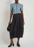 Lemaire Creased Satin Shirt Light Blue