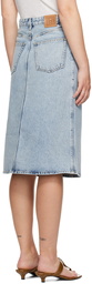 TOTEME Blue Five-Pocket Denim Midi Skirt