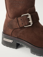 Balenciaga - Venom Waxed-Suede Desert Boots - Brown