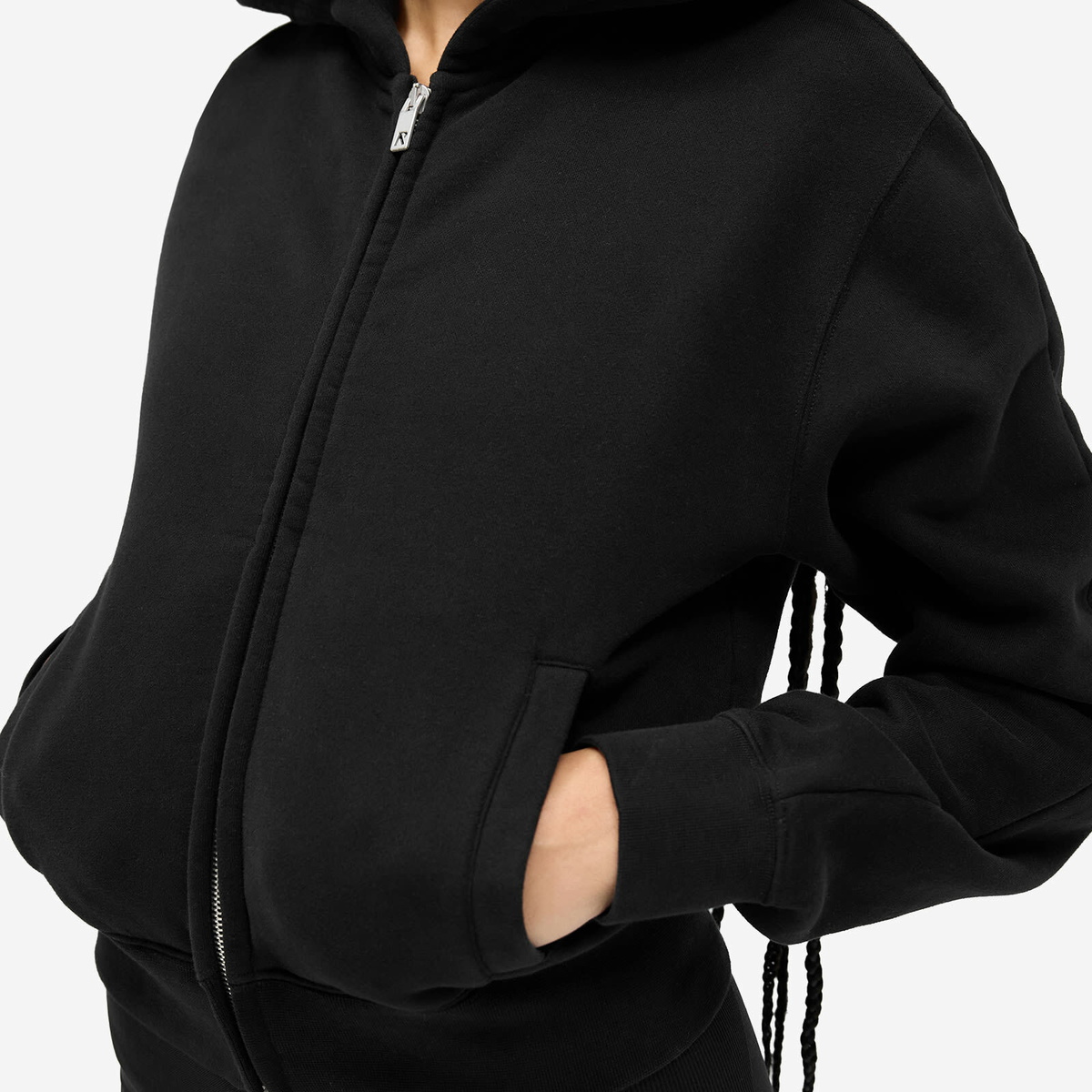 Represent Women's Slim Fit Zip Sweatshirt in Jet Black