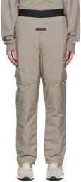 Essentials Taupe Polyester Cargo Pants