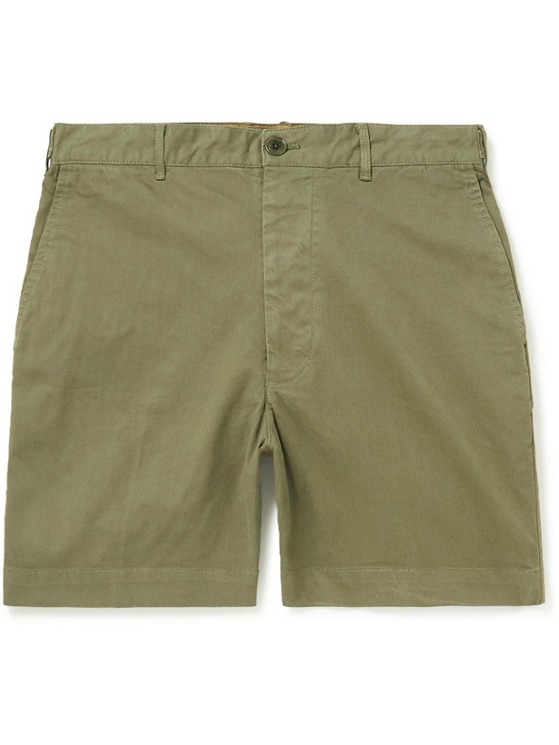 Photo: Alex Mill - Mercer Straight-Leg Cotton-Blend Twill Chino Shorts - Green