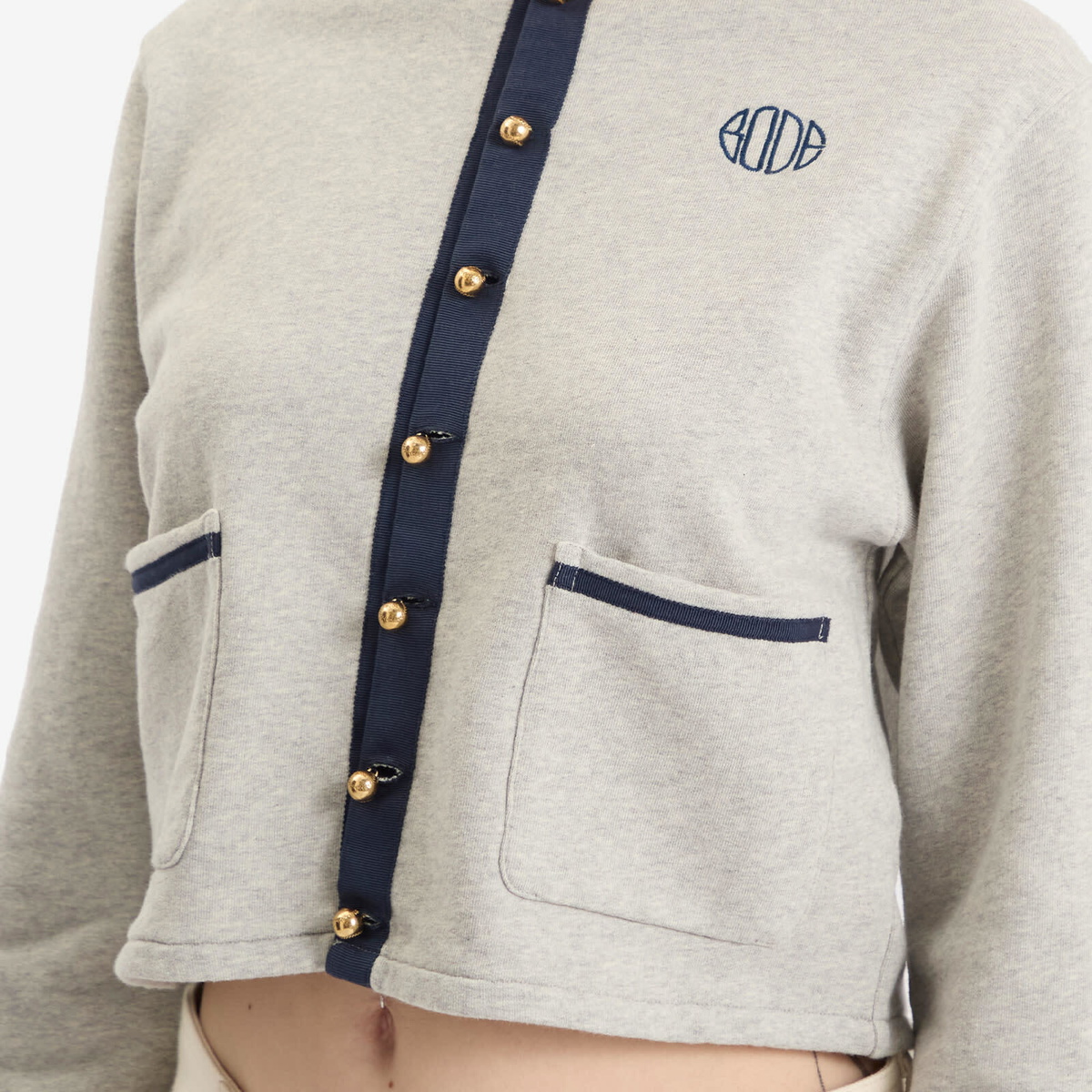 Bode Women's Heathered Cardigan in Grey