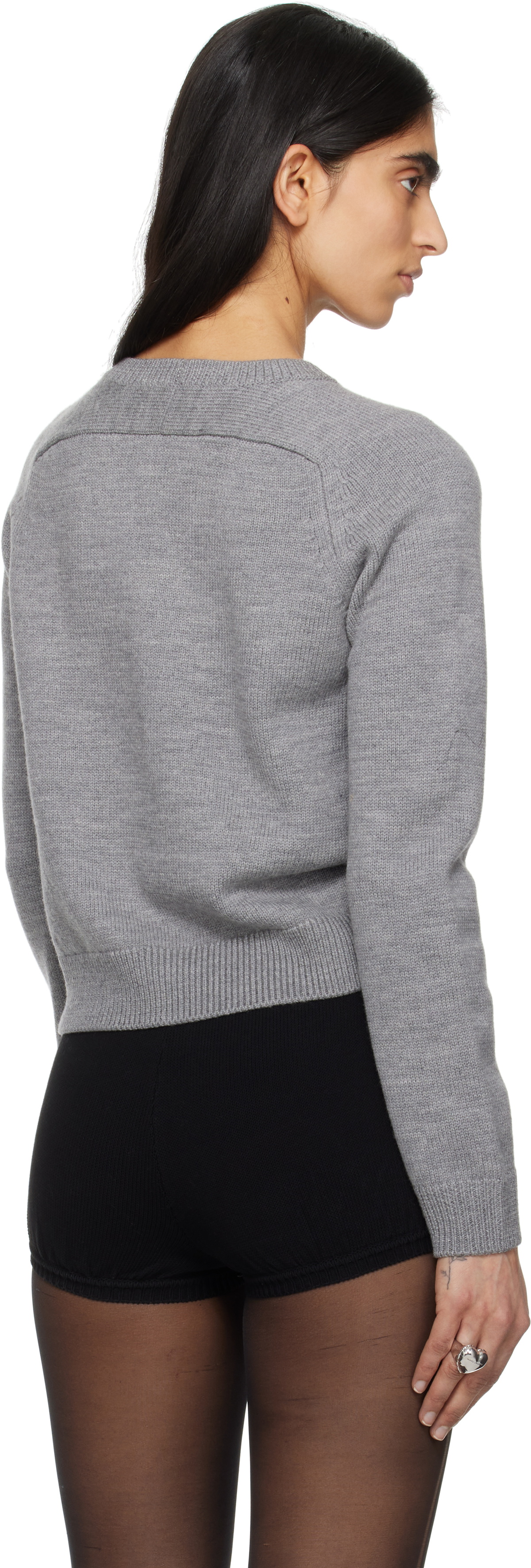 Marc Jacobs Gray Gem Knit Logo Sweater