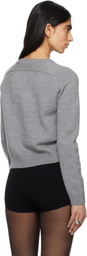 Marc Jacobs Gray Gem Knit Logo Sweater