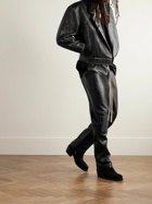 Fear of God - Distressed Pleated Leather Jacket - Black