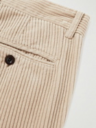 Mr P. - Straight-Leg Garment-Dyed Cotton-Corduroy Trousers - Brown
