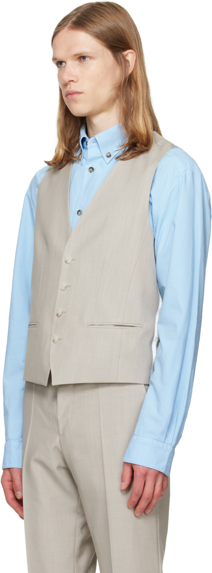 BOSS Gray Three-Piece Slim-Fit Suit