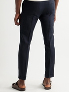 Paul Smith - Gents Slim-Fit Tapered Cropped Linen Trousers - Blue