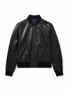 Canali - Reversible Leather and Shell Bomber Jacket - Black