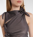 Coperni Floral-appliqué satin top