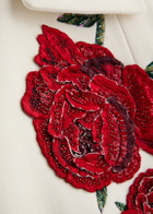 Alice + Olivia Ivan Embellished Floral Appliquéd Felt Coat White