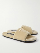 TOM FORD - Harrison Logo-Embroidered Velvet Slides - Neutrals