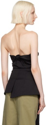 OPEN YY Black Unbalanced Tank Top