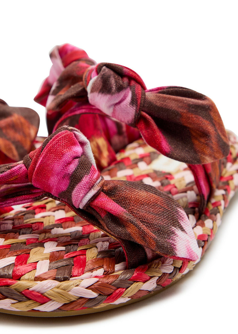 Zimmermann Carousel Printed Raffia Sliders Red