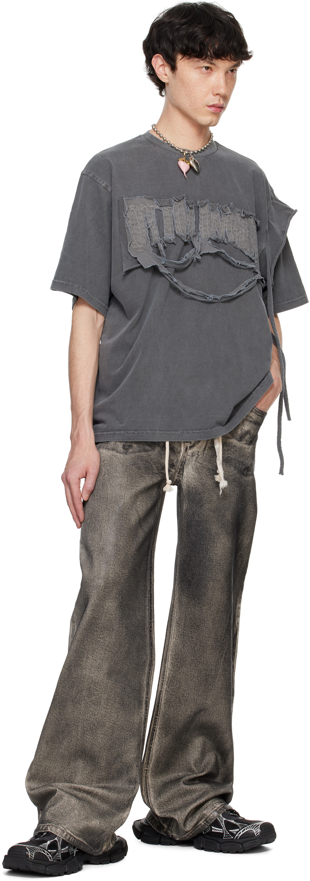 OTTOLINGER ブラック ダブルフォールド ジーンズ XS Ottolinger Black Double Fold Jeans Ottolinger