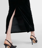 Alessandra Rich Bow-detail velvet midi dress