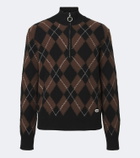Ami Paris Argyle virgin wool half-zip sweater
