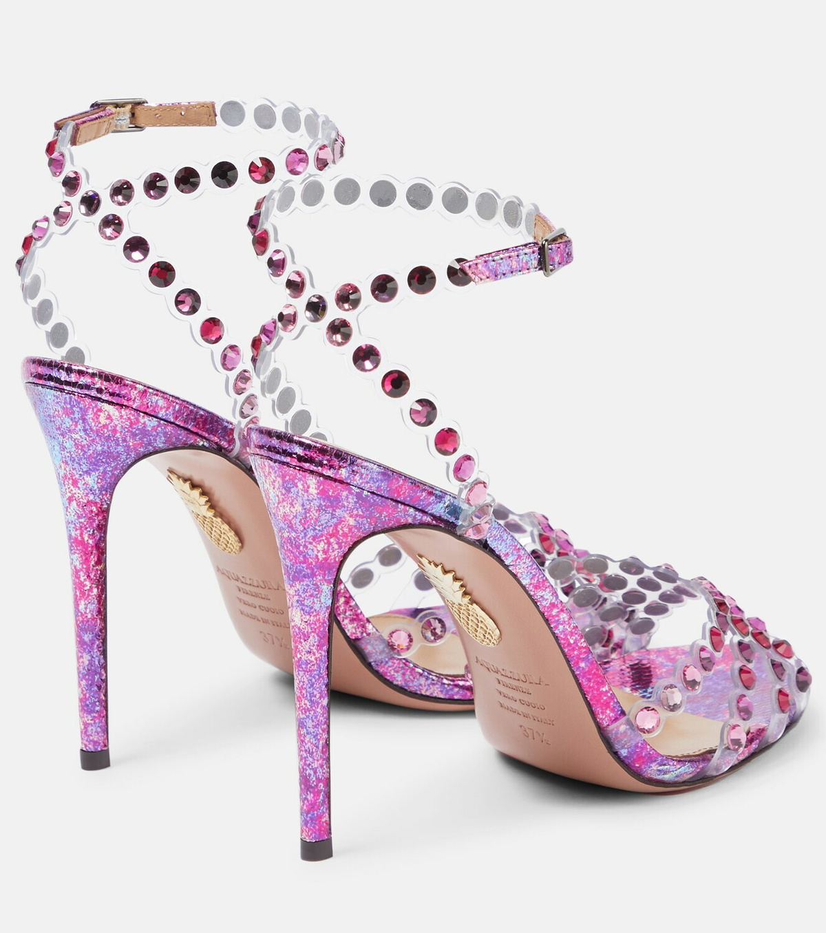 【送料&関税込】Aquazzura Tequila Embellished Open Toe Sanda Tequila Sandal 85 ROSE GOLD Aquazzura@ Official