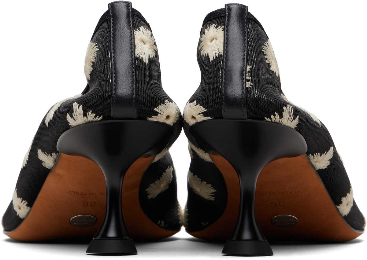 Proenza Schouler Black Tee Embroidered Pump Heels