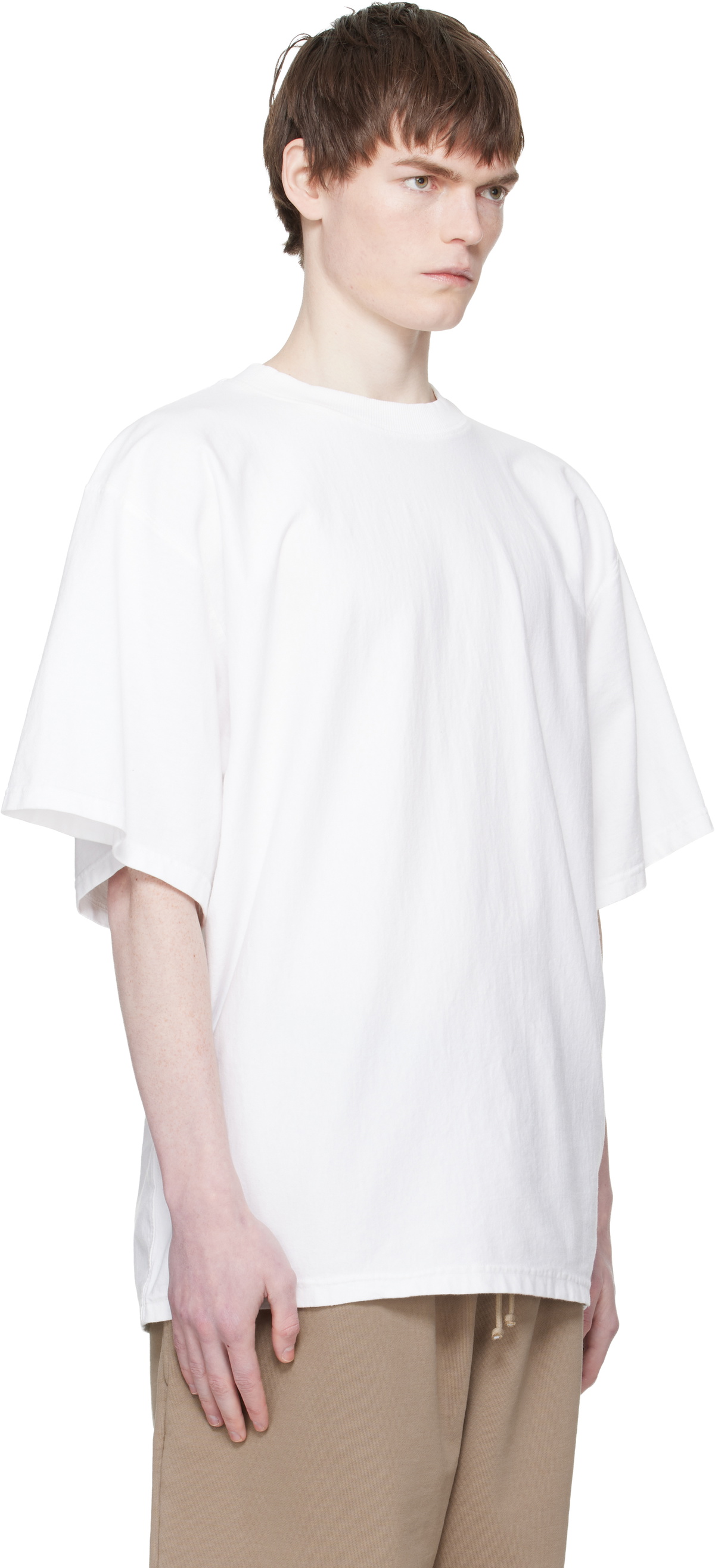 Hed Mayner White Embroidered-Logo T-shirt