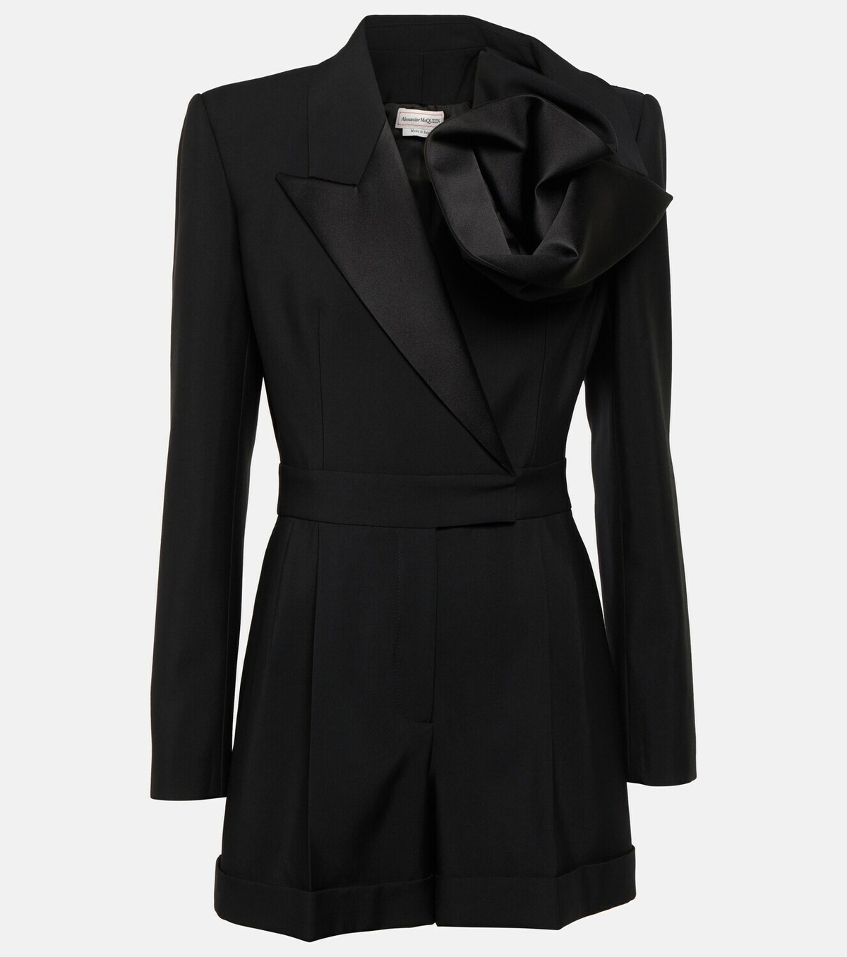 Alexander McQueen Ruffle-trimmed wool playsuit