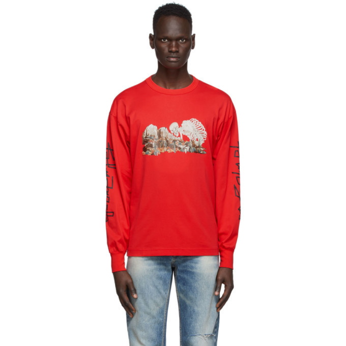 Photo: Palm Angels Red Desert Skull Long Sleeve T-Shirt