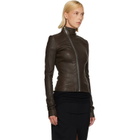 Rick Owens Brown Tower Gary Leather Jacket