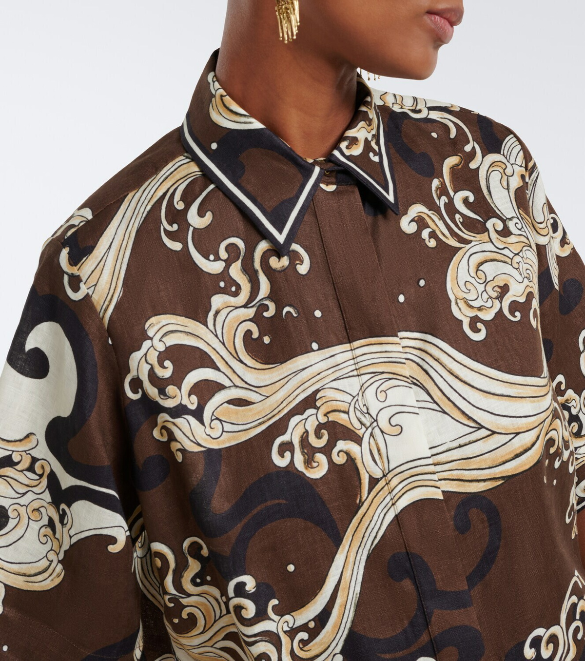Alémais Otis printed oversized linen shirt