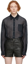 Feng Chen Wang Navy Semi Transparent Shirt