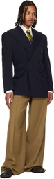 Vivienne Westwood Navy & Yellow Silk Tie