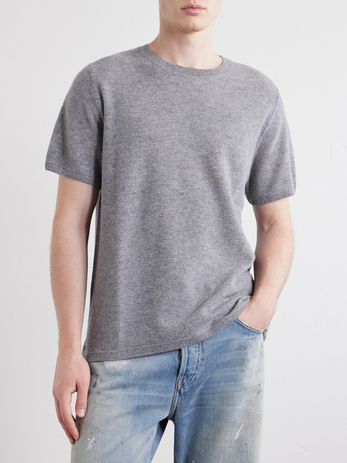God's True Cashmere - Cashmere T-Shirt - Gray