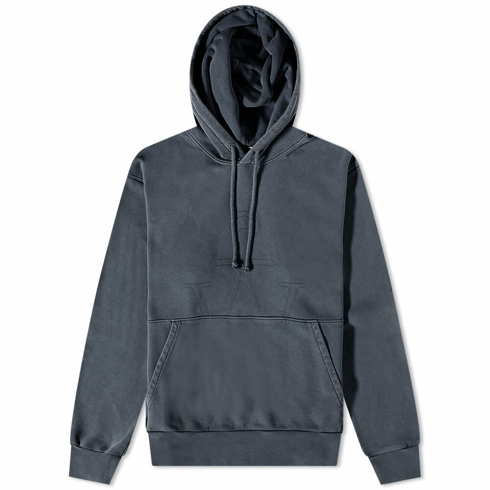 JW Anderson Men's JWA Embroidered Hoody in Charcoal JW Anderson