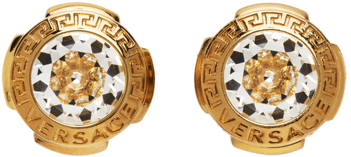 Photo: Versace Gold Crystal Greca Earrings