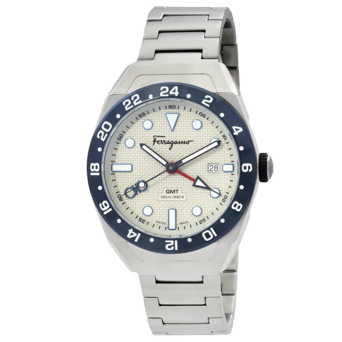 Ferragamo SLX GMT Quartz Grey Dial Mens Watch SFKP00423 Salvatore