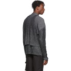 Heliot Emil Grey and Black Knit Half-Zip Sweater