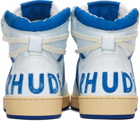 Rhude White & Blue Rhecess Hi Sneakers