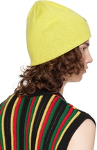 SPENCER BADU Reversible Yellow & Black Jacquard Beanie